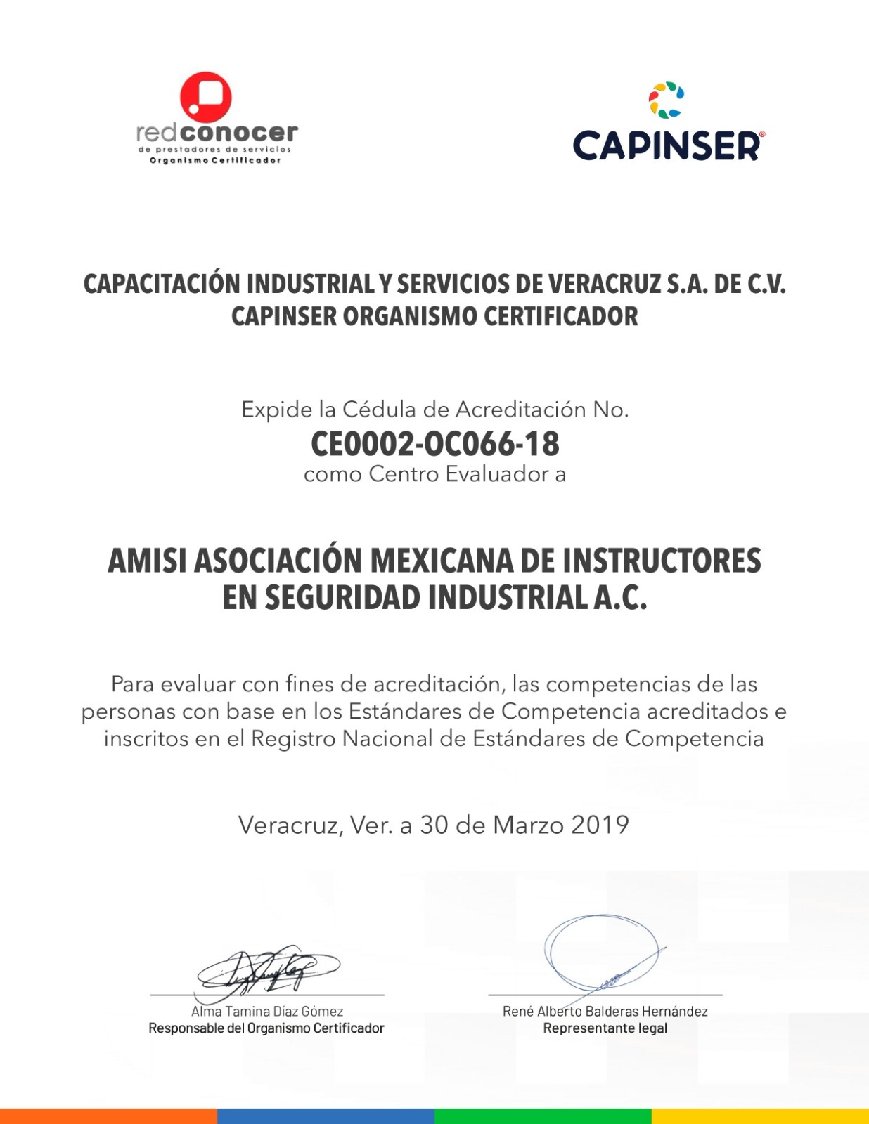 Cédula de Acreditación